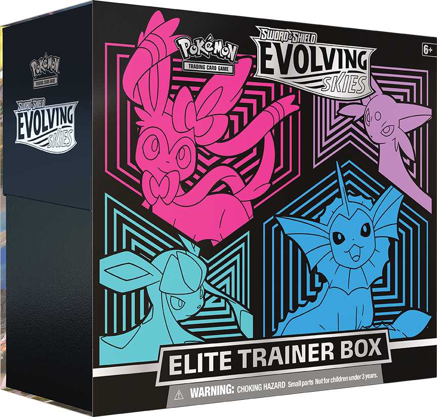 Pokemon TCG - Evolving Skies Elite Trainer Box (ETB) - Sylveon, Espeon, Glaceon & Vaporeon